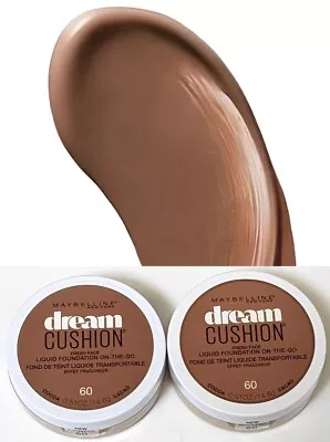 2 Pack Maybelline Dream Cushion Fresh Face Liquid Foundation #60 Cocoa New • $10