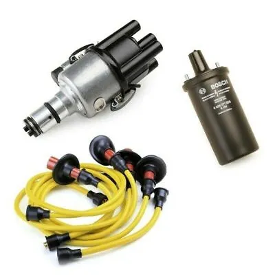 Vw Bug Ignition Kit With 009 Distributor 12V Bosch Black Coil Yellow Wires • $139.95