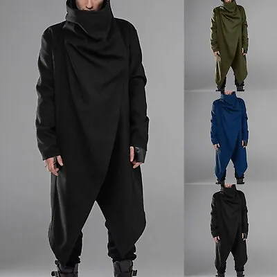 Men's Party Street Trend Cosplay Cloak High Collar Dark Style Button Cloak Coat • $28.99