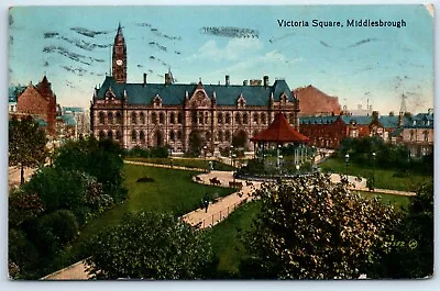 Postcard Middlesborough Yorkshire England Victoria Square • £2.25