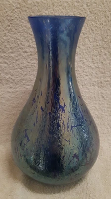 £25 • Buy Royal Brierley Studio Michael Harris Iridescent Gold Blue Art Vase