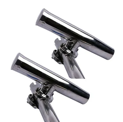 2X Stainless Tournament Style Fishing Rod Holder For Boat Clamp On 1-1/4  To 2  • $55.34