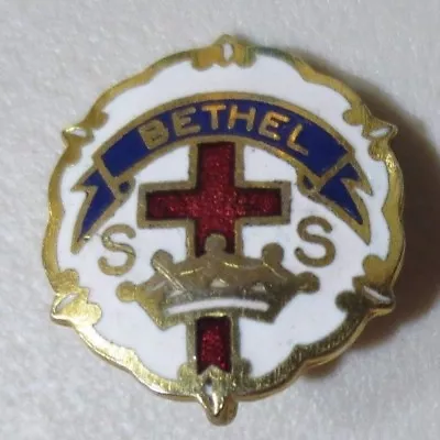 Vintage Sunday School Lapel Pin Methodist Church Cross & Crown Bethel USA (J232) • $7.99