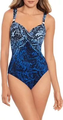 Miraclesuit Women's Boa Blues Peregrina Underwire One-Piece Swimsuit Size 16 • $59.99