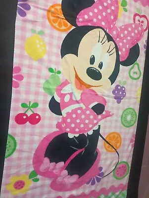 Disney Store Kid Mixed Fruit Minnie Mouse One Size 100% Cotton Beach Towel • $12.50