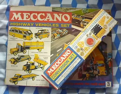 Meccano Highway Vehicle Sets 3 & 3A Vehicles Set & Conversion Circa 1960s/1970s  • £39.85