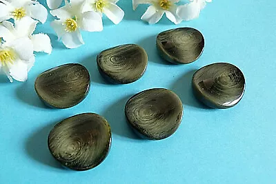 262C Stunning Buttons Vintage   Foam Of The Wood   Green 6 Buttons EP 1970/80 • $3.55