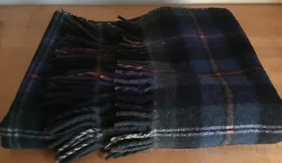 Vintage Brant Forde 100% Wool Blanket Blue Plaid W/ Label • $42.99