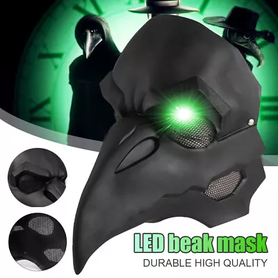 Halloween Plague Doctor Mask Black Bird Beak Scary Mask Cosplay Party Masquerade • $19.90