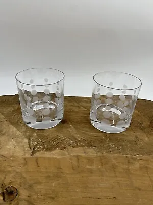 Set Of 2 Mikasa Clear Crystal Cheers Double Old Fashioned Glasses 3 3/4  • $30