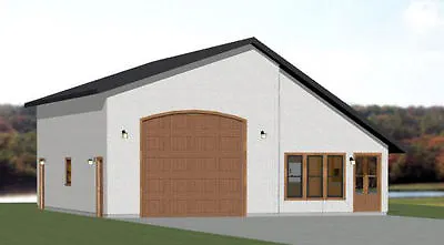 34x42 1 RV Garage - 1 Bedr Apartment - 1400 Sq Ft - PDF Floor Plan - Model 2G • $29.99
