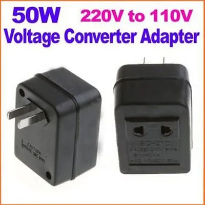 Step Down Transformer Travel Adapter 50W US AC 220V To 110V Voltage Converter US • $8.99