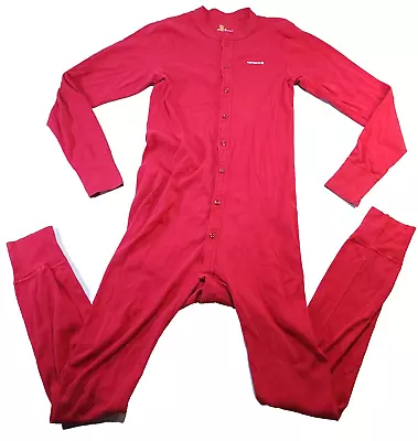 Carhartt Men's Red One Piece Pajamas PJs Long Johns Union Suit Base Layer Large • $26