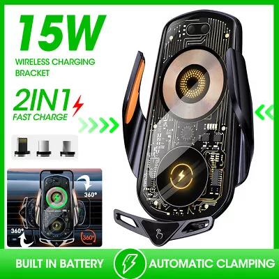 15W Car Wireless Charger Auto Clamping Mount Fast Charging Air Vent Phone Holder • $27.50