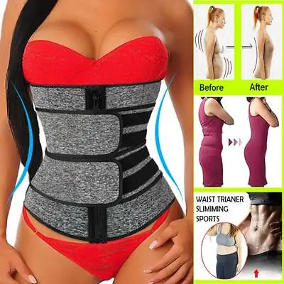 Waist Trainer Cincher Trimmer Sweat Wrap Belt Body Shaper Men Women Shapewear UK • £15.89