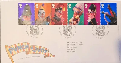 £0.50 • Buy 2001 GB Punch And Judy Stamps FIRST DAY COVER 4/9/2001