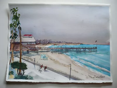 Alphonse Kavaliauskas Plein Air Ca Impressionist Ventura County Beach Coast Pier • $390