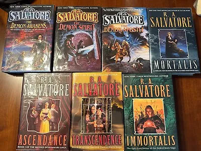 R.A. Salvatore Demon Wars Saga Lot Of SEVEN HC DJ 1st/1st SIGNED!!!! • $240