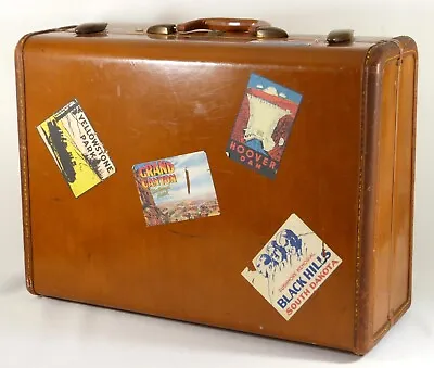 Vtg Samsonite Suitcase W/ Travel Stickers Southwest Route 66 21 X 17 X 8  Lined • $65