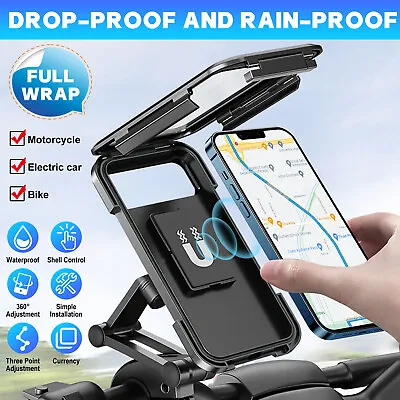 Cell Phone Waterproof Motorcycle Bike Handlebar Holder Touch Screen Case Mount • $12.98