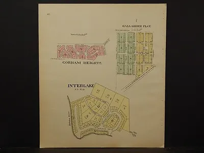 Wisconsin Dane County Map 1911 Madison Neighborhoods Double Sided Z5#64 • $15.96