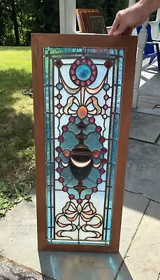 Victorian Leaded Stained Glass Jeweled Window • $1695