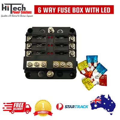 6 Way Blade Fuse Box Block • $22