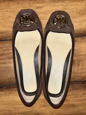 MICHAEL KORS MK Fulton Flats Moccasins Brown Suede 6 • $48.99