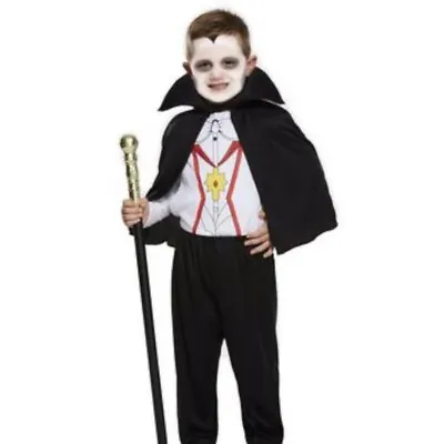 Halloween Dracula Vampire Childrens Kids Fancy Dress Costume Age Size 3-5 Yo • £6.95