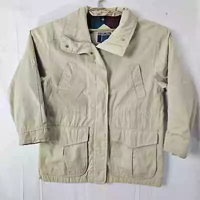 VINTAGE Pacific Trail Adult Medium Chore Coat Jacket Full Zip White Barn Zip • $24.95