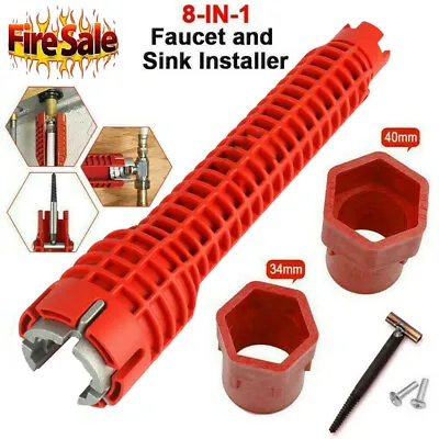 Faucet Sink Installer Multi Tool Pipe Wrench For Plumbers Homeowners Spanner US • $9.58