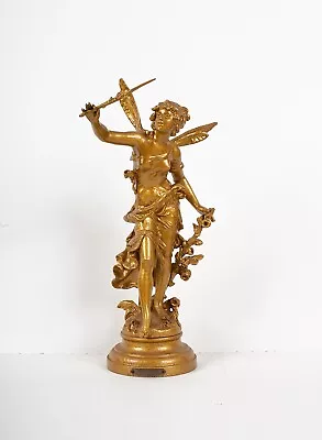 Vintage Louis Moreau Metal Sculpture  FEE AUX FLEUR  (Flower Fairy) 18 1/2  Tall • $249