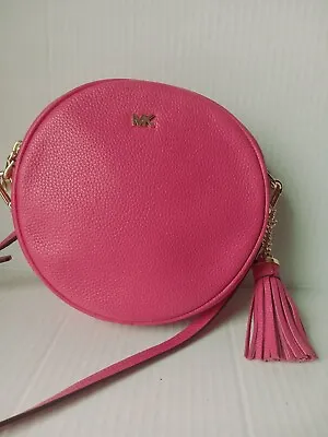 Michael Kors Pebbled Leather Canteen Crossbody/Shoulder Bag Pink TASSEL • $45