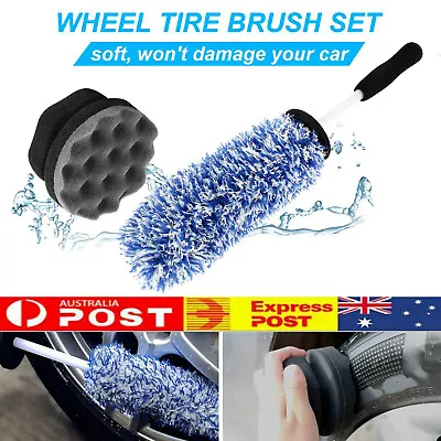 Car Wheel Cleaning Brush Rim Detailing Tool Tire Washing Clean Soft Cleaner Tool • $9.89