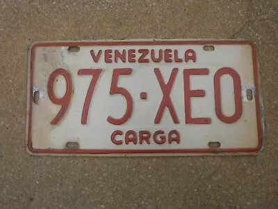 Venezuela Caracas  Carga Red On White # 975-xeo Rare License Plate • $69.99