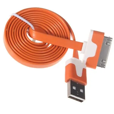 Flat Noodle USB Data Sync Charger Cable For IPhone 4 4S 3G 3GS IPad 2 &1 IPod • £2.79