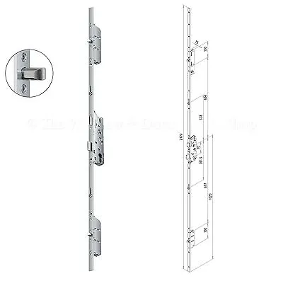 Multipoint Door Lock Fuhr 856 2 Roller Cam 2 Round Pin Bolts UPVC 35mm Backset • £145.77