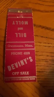 Vintage Matchcover  Bill & Molly Owatonna Minn • $2.50
