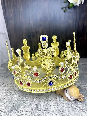 Lion King Gold Crown Male Royal Crown Prince Headpiece Stunning Size: XXL • $59.99