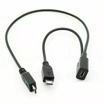 Jimier   Micro USB Female To 2 Micro USB Splitter Charge Cable For I9500 N7100 • $7.26