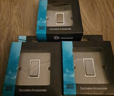 £28 • Buy 3 X Click Deco Stainless Steel 1 Gang 2 Way Switch VPSS411WH