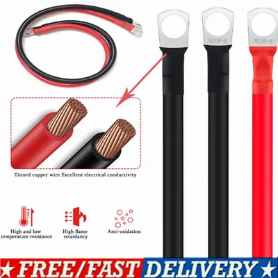 2/3/4/5 Gauge AWG M8 Copper Battery Cable Welding Wire Inverter W/Connecto Cover • £12.29