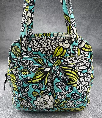 Vera Bradley Sweet Pleat Tote Purse Island Blooms Double Handle Zip Quilted • $24.88