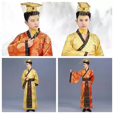 Chinese Emperor King Stage Clothes Chinese Men Hanfu Men Ancient Costume  Party • £27.43