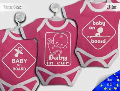 Baby On Board Decal Mini Body Suit Decorative T-Shirt Sticker Hanger Suction Cup • £2.28
