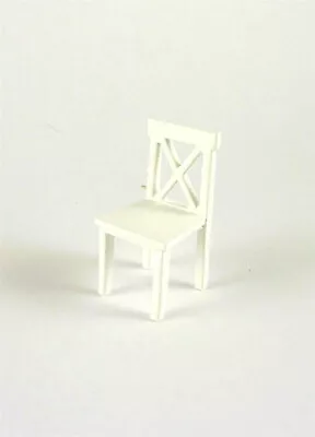 Dollhouse Miniature HALF SCALE 1:24 White Dining Chair A312.5 • $6.99