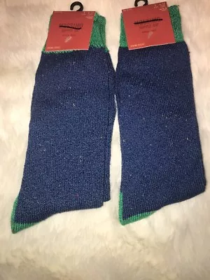 2 Pairs MOSSIMO Supply Co Men's Hiking Socks Blue Green Shoe Size 6-12 NWT • $13.96