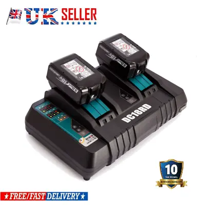 220V 14.4V-18V FOR Makita DC18RD LXT Twin Port Rapid Battery Charger UK Plug NEW • £21.89