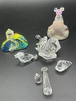 Swarovski Crystal Lot Of Damaged Pieces Bird Light House Rose Mouse Shell • $25