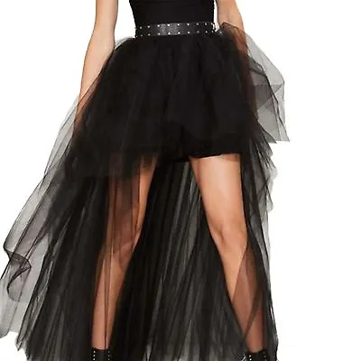 £27.19 • Buy Women High Waist Ruffle Mesh Tutu Skirt Sheer Net Tulle Pleated Maxi Party Dress